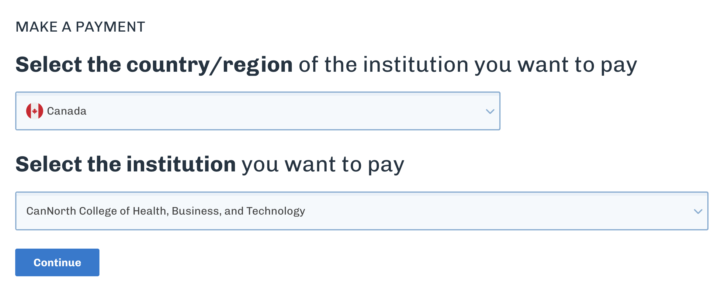 Institution Selection
